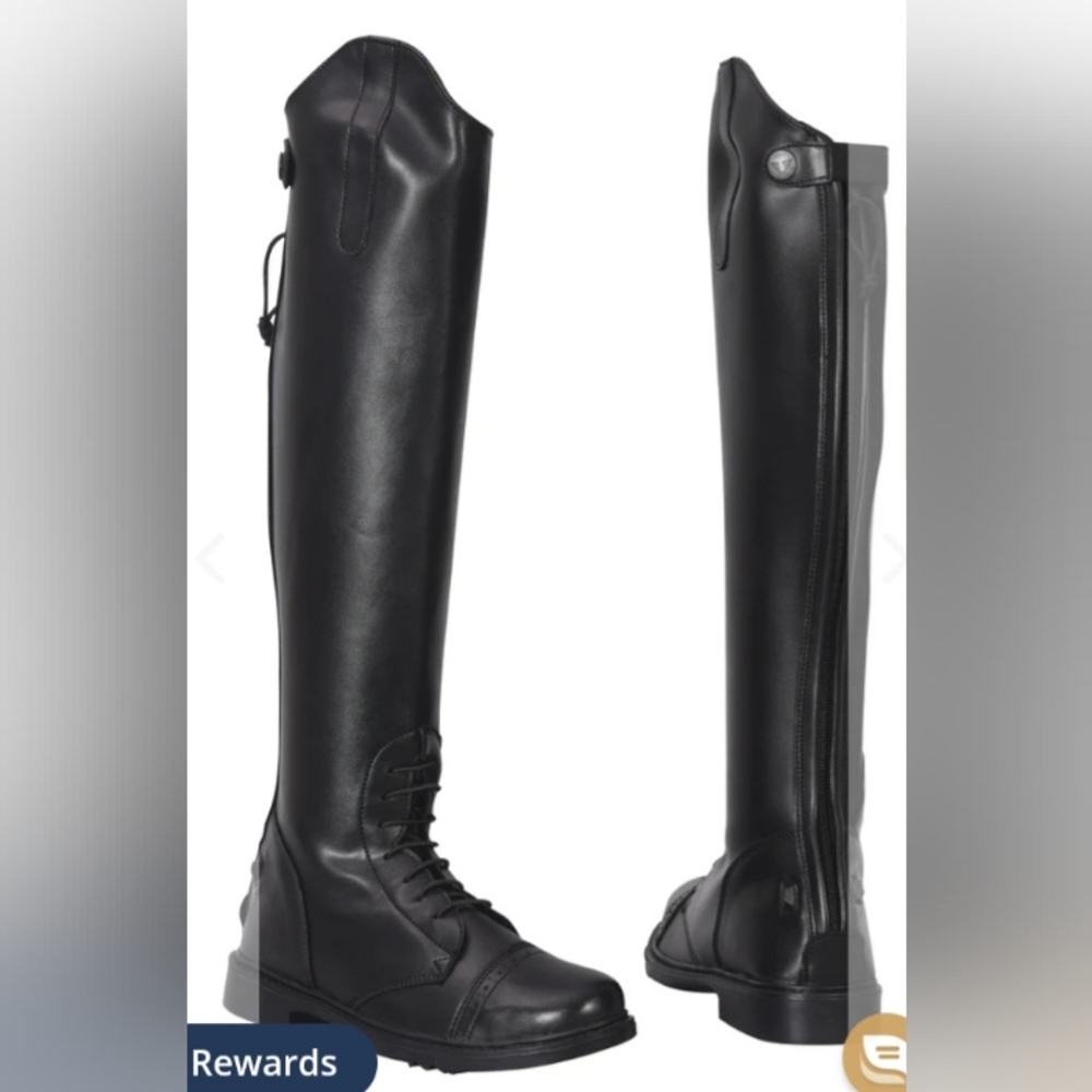 TUFFRIDER LADIES STARTER BACK ZIP FIELD BOOTS IN SYNTHETIC LEATHER